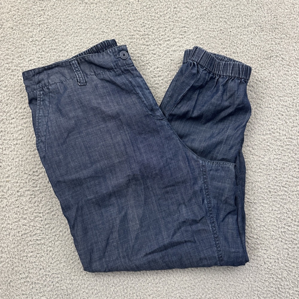 Talbots Chambray Jogger Pants Blue Coastal Chic Boho Women's 1X x 25.5